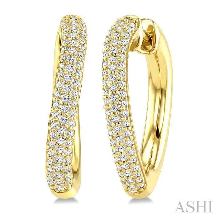 Aeris Gold Diamond Fashion Hoop Earrings