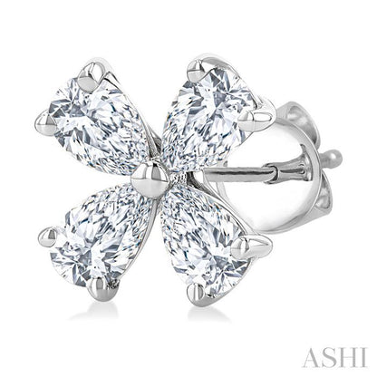 Floral Diamond Stud Earrings