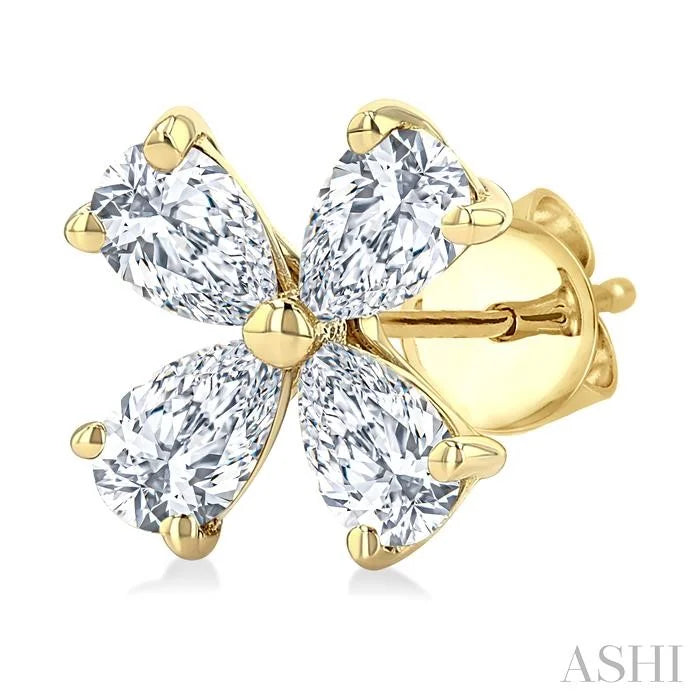 Floral Diamond Stud Earrings