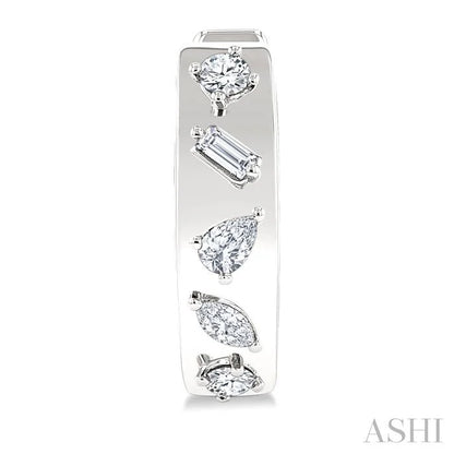 Mixed Shape Diamond Fashion Hoop Earrings