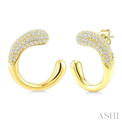 Aeris Gold Diamond Fashion Half Hoop Earrings