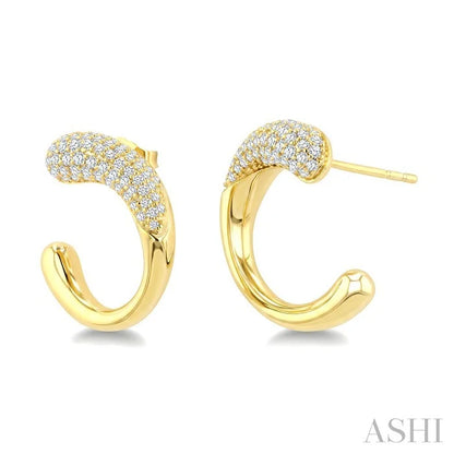 Aeris Gold Diamond Fashion Half Hoop Earrings