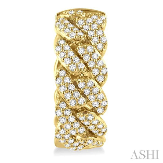 Cuban Diamond Fashion Hoop Earrings