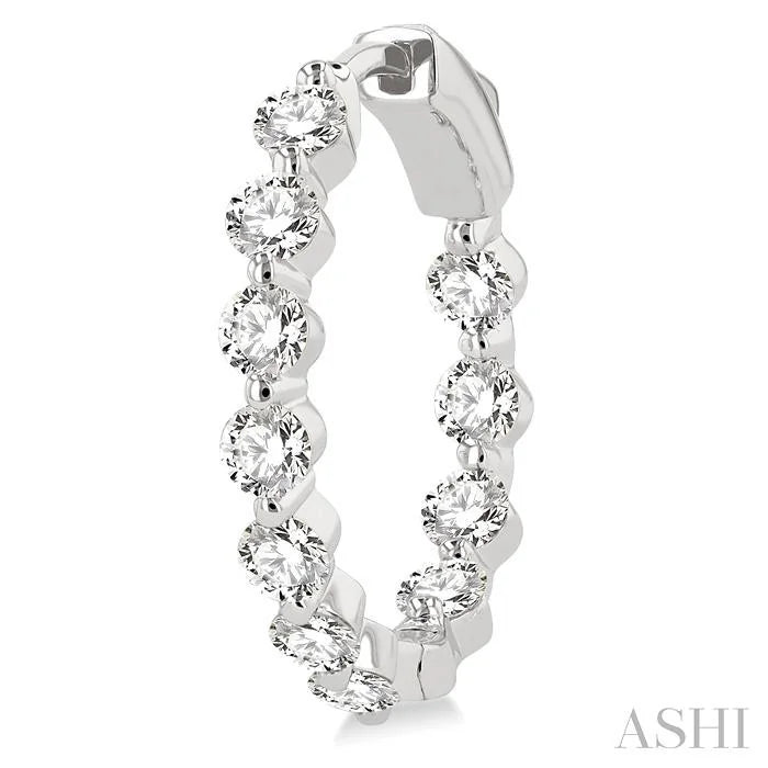 Inside-Out Diamond Round Hoop Earrings