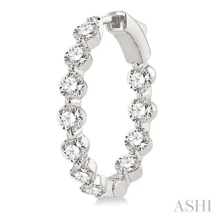 Inside-Out Diamond Round Hoop Earrings