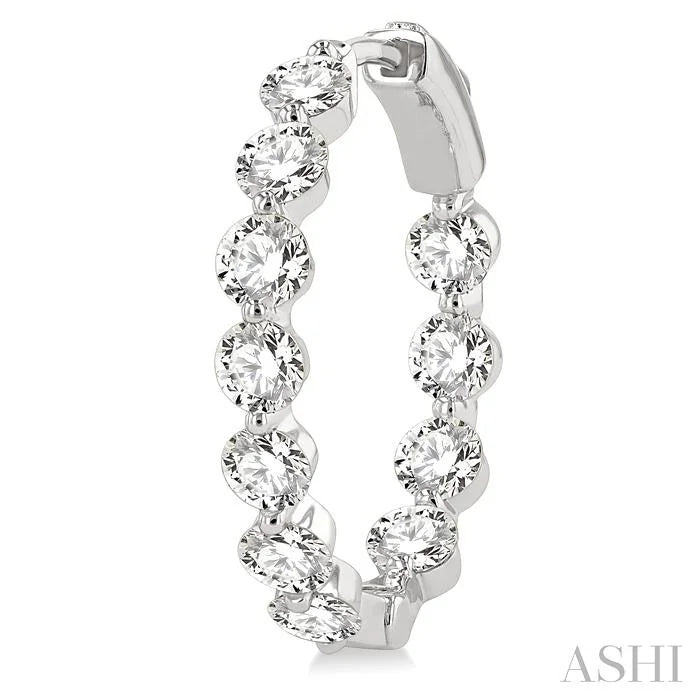 Inside-Out Diamond Round Hoop Earrings