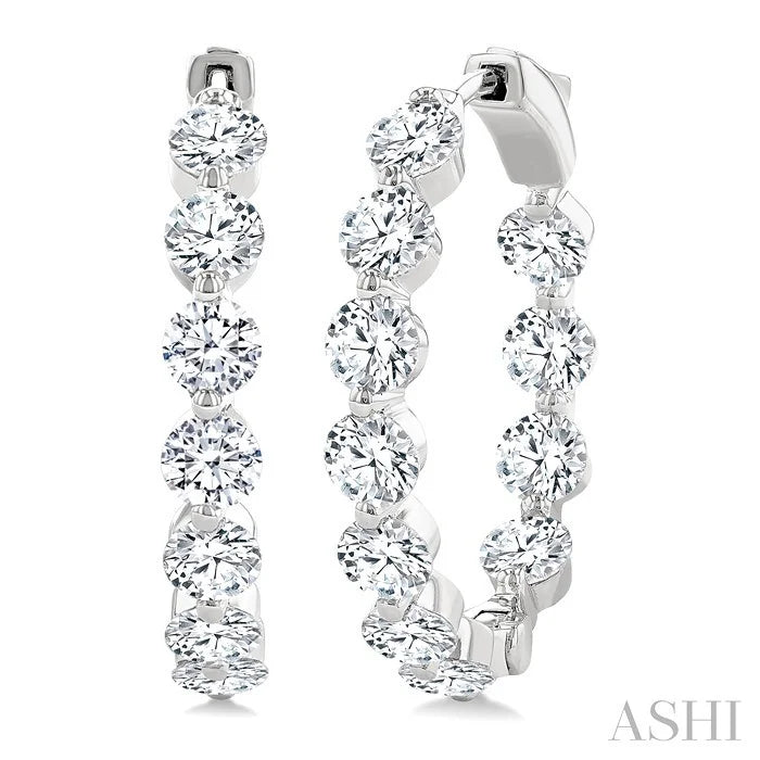Inside-Out Diamond Round Hoop Earrings