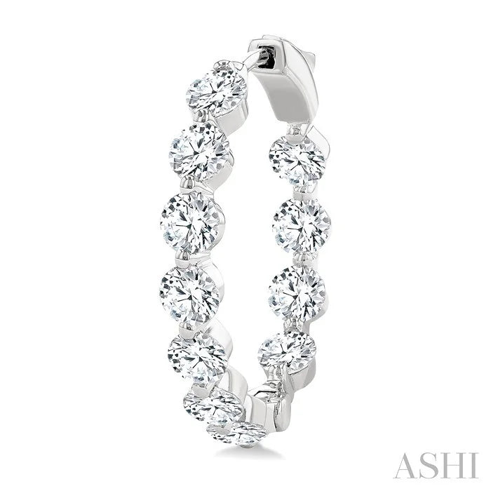 Inside-Out Diamond Round Hoop Earrings