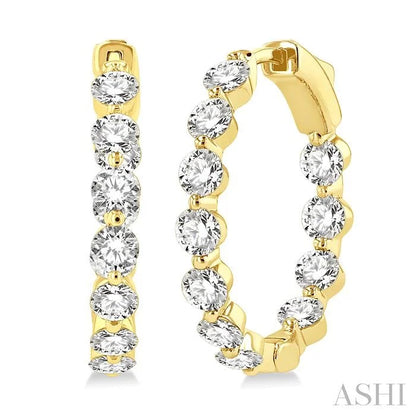 Inside-Out Diamond Round Hoop Earrings