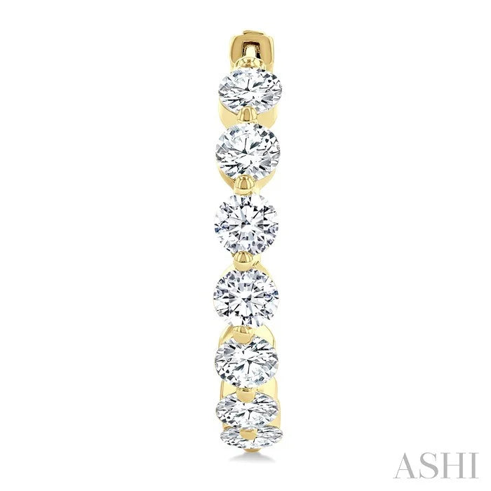 Inside-Out Diamond Round Hoop Earrings