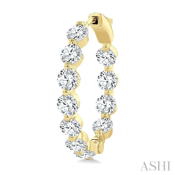 Inside-Out Diamond Round Hoop Earrings