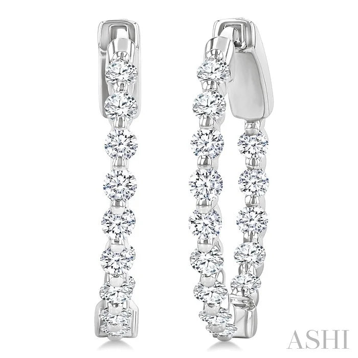Inside-Out Diamond Round Hoop Earrings