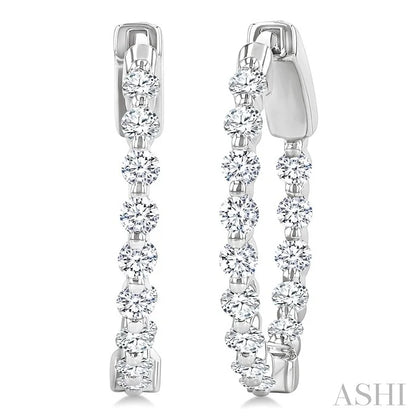 Inside-Out Diamond Round Hoop Earrings