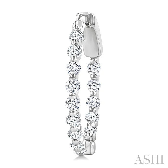 Inside-Out Diamond Round Hoop Earrings