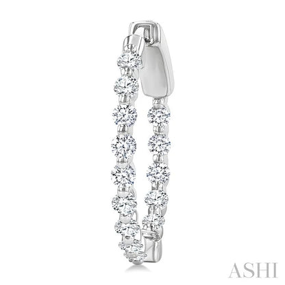 Inside-Out Diamond Round Hoop Earrings