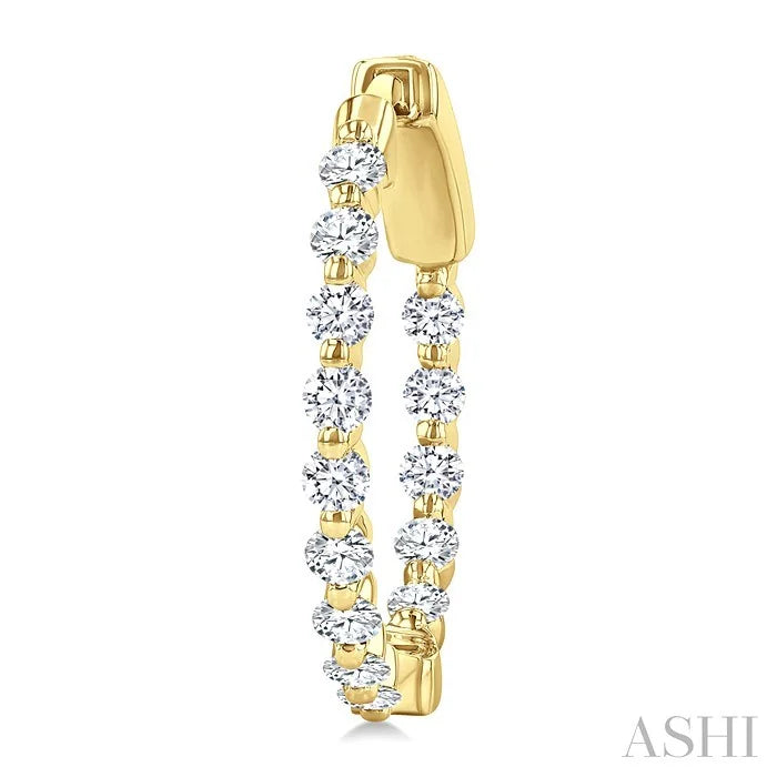 Inside-Out Diamond Round Hoop Earrings