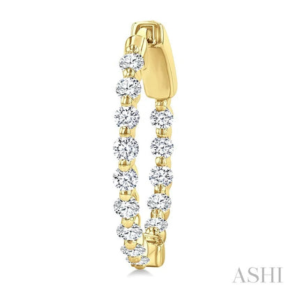 Inside-Out Diamond Round Hoop Earrings