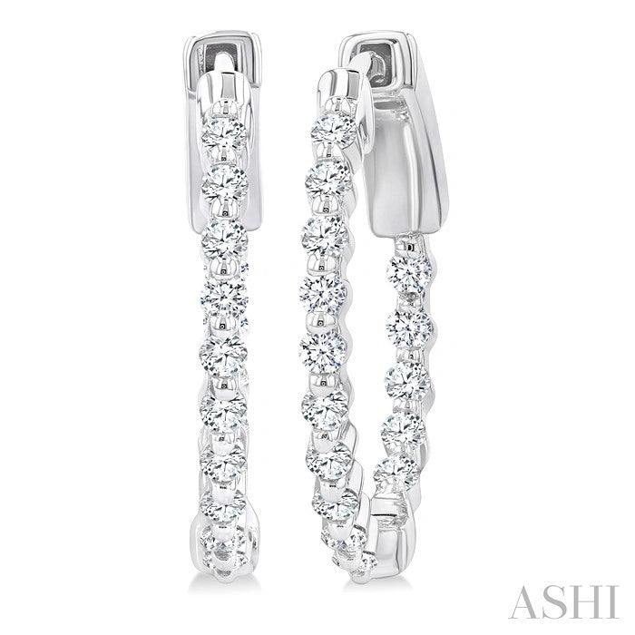 Inside-Out Diamond Round Hoop Earrings