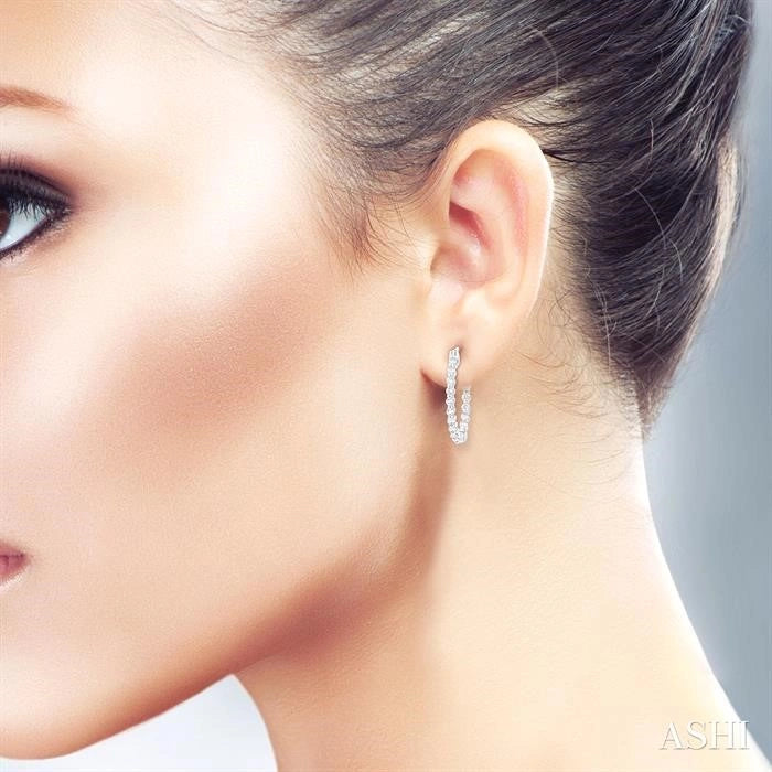 Inside-Out Diamond Round Hoop Earrings