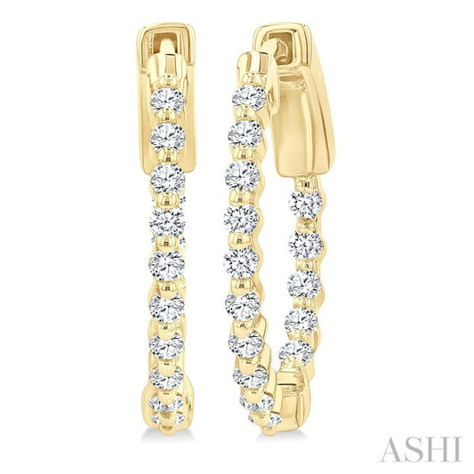 Inside-Out Diamond Round Hoop Earrings