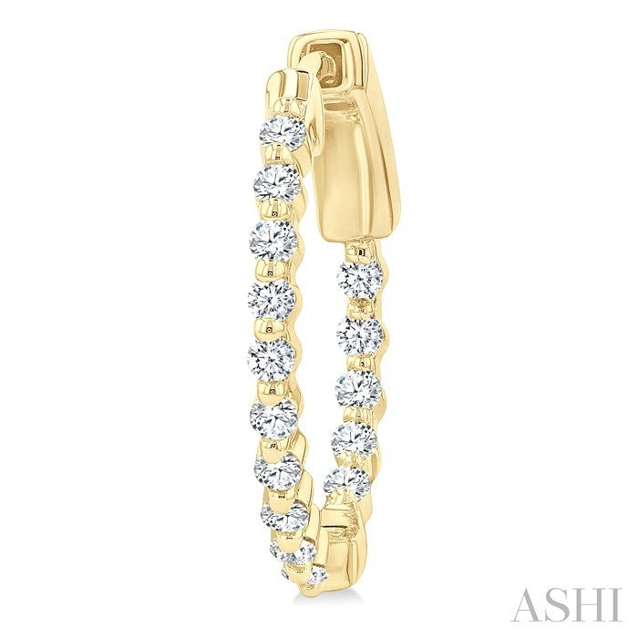 Inside-Out Diamond Round Hoop Earrings