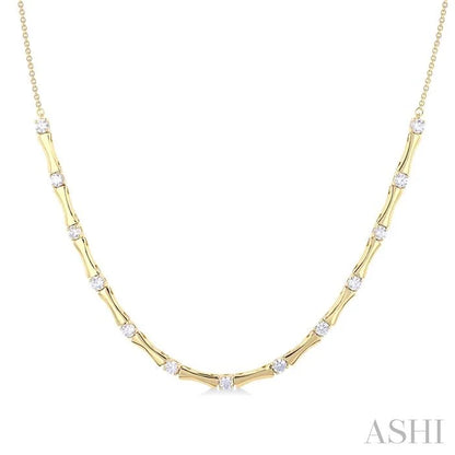 Halfway Diamond Fashion Bamboo Necklace