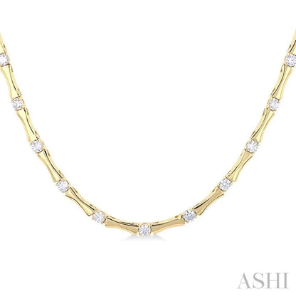 Halfway Diamond Fashion Bamboo Necklace
