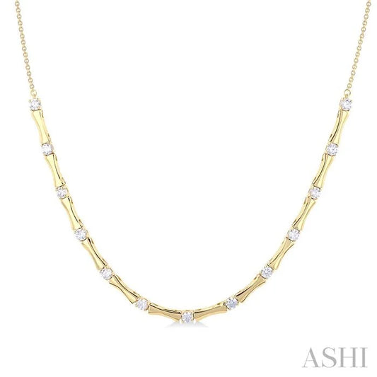 Halfway Diamond Fashion Bamboo Necklace
