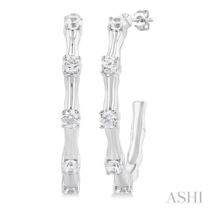 Diamond Fashion Bamboo Half Hoop Earrings