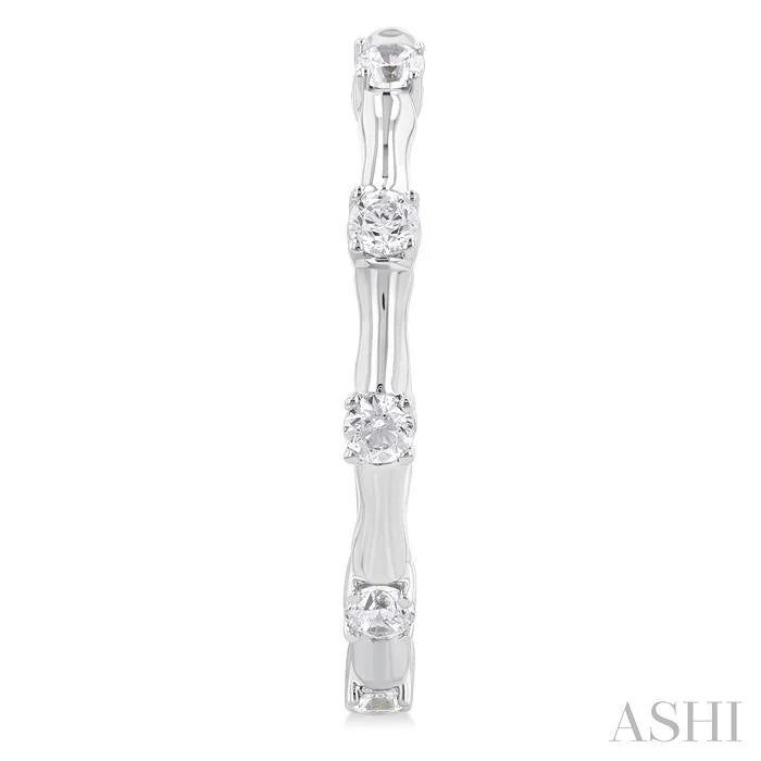 Diamond Fashion Bamboo Half Hoop Earrings