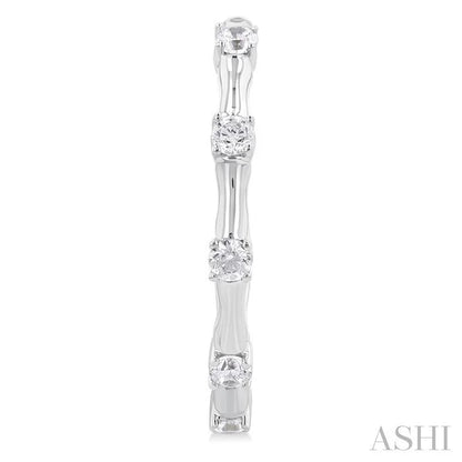 Diamond Fashion Bamboo Half Hoop Earrings