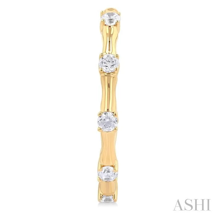 Diamond Fashion Bamboo Half Hoop Earrings