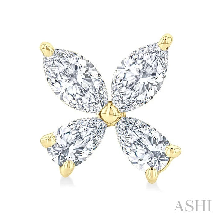 Floral Diamond Stud Earrings