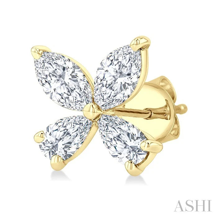 Floral Diamond Stud Earrings