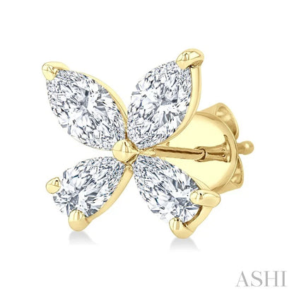 Floral Diamond Stud Earrings