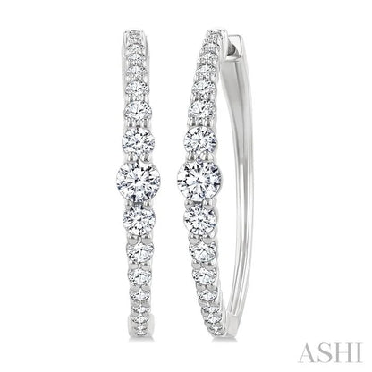 Graduated Riviera Diamond Hoop Earrings