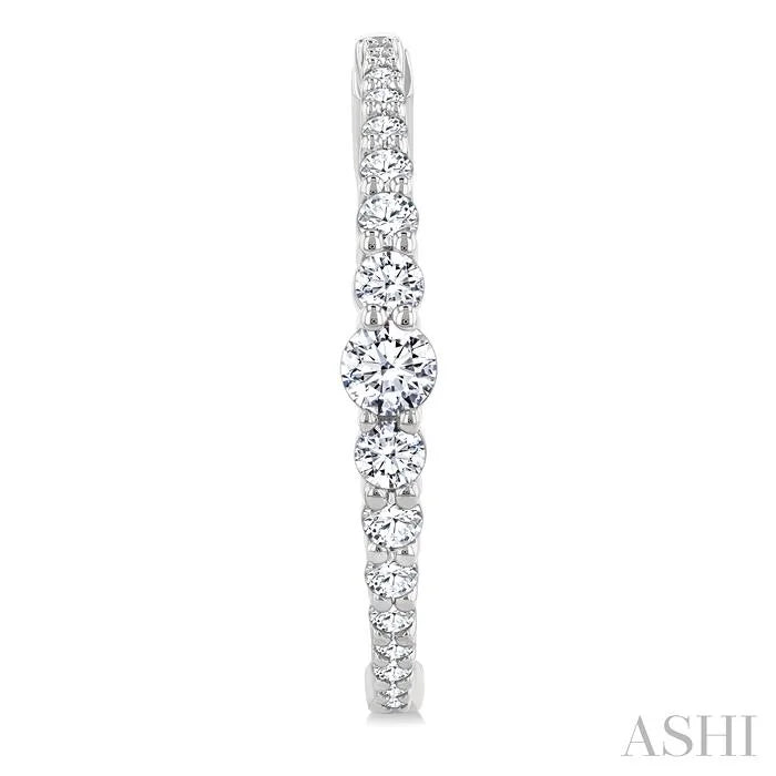 Graduated Riviera Diamond Hoop Earrings