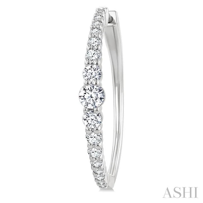 Graduated Riviera Diamond Hoop Earrings