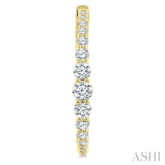 Graduated Riviera Diamond Hoop Earrings