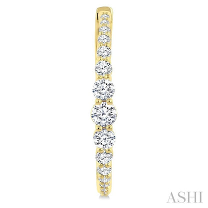 Graduated Riviera Diamond Hoop Earrings