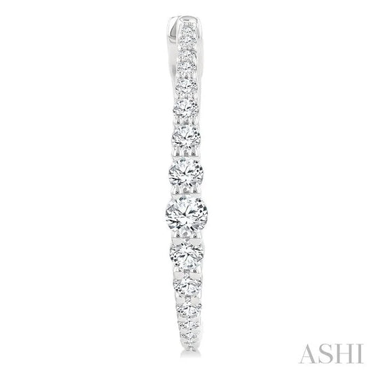 Graduated Riviera Diamond Hoop Earrings