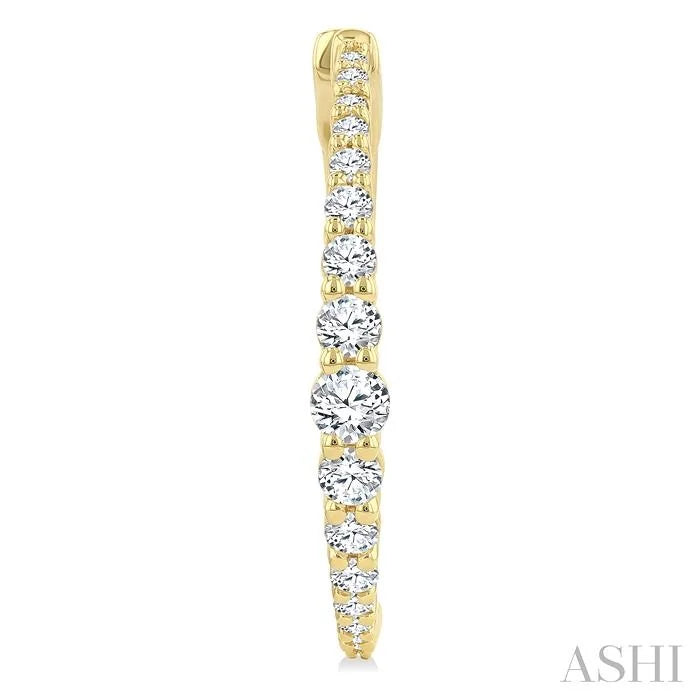 Graduated Riviera Diamond Hoop Earrings