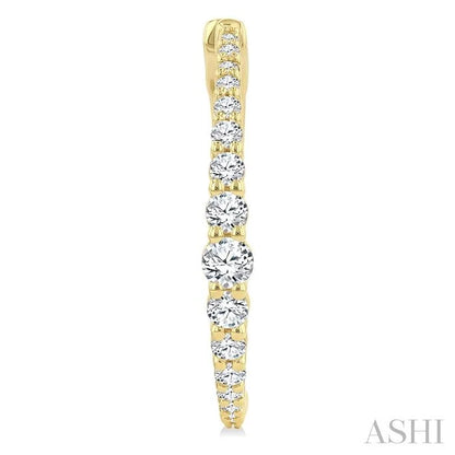 Graduated Riviera Diamond Hoop Earrings