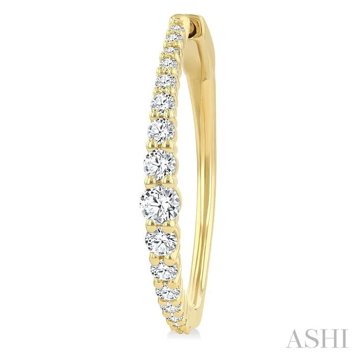 Graduated Riviera Diamond Hoop Earrings
