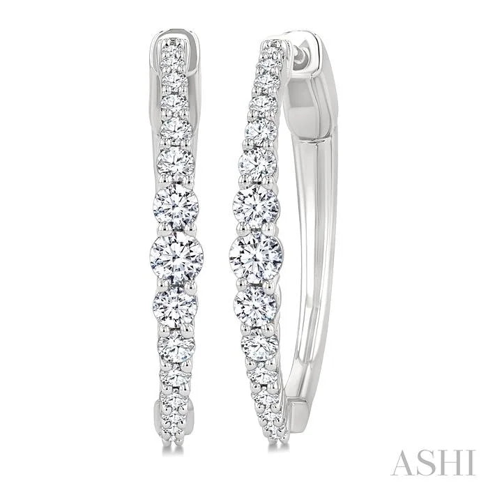 Graduated Riviera Diamond Hoop Earrings