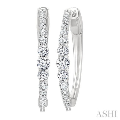 Graduated Riviera Diamond Hoop Earrings