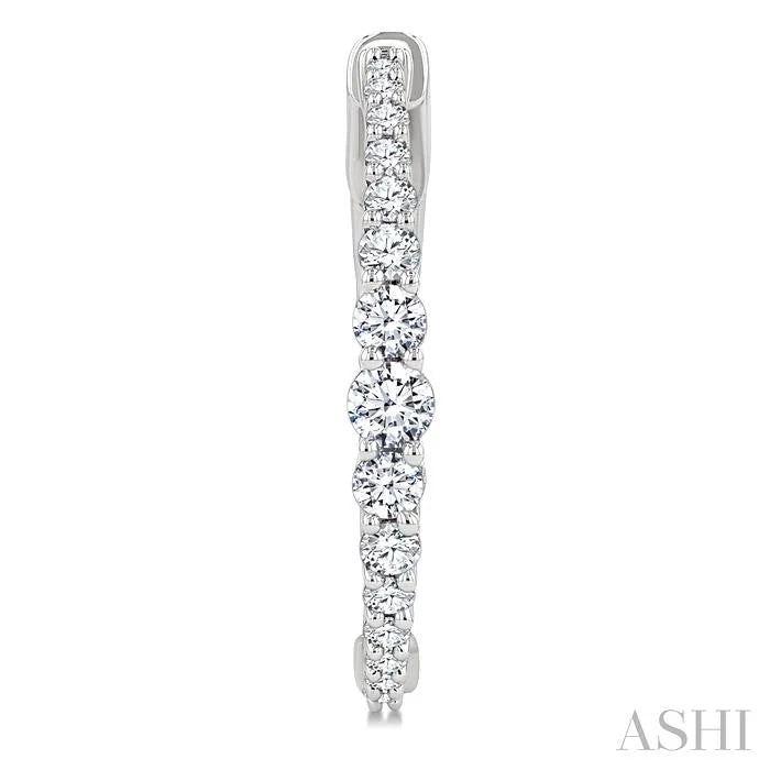 Graduated Riviera Diamond Hoop Earrings