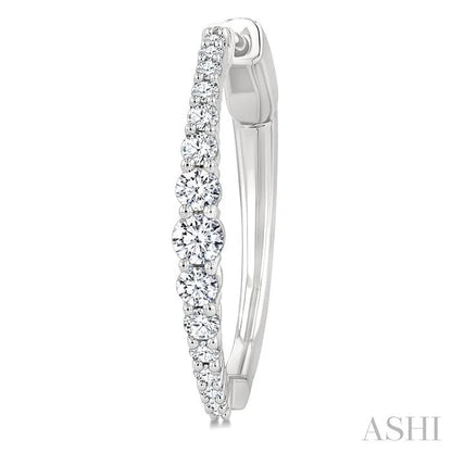Graduated Riviera Diamond Hoop Earrings