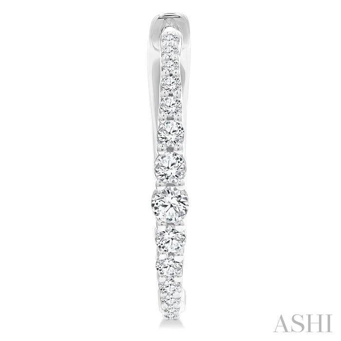 Graduated Riviera Diamond Hoop Earrings