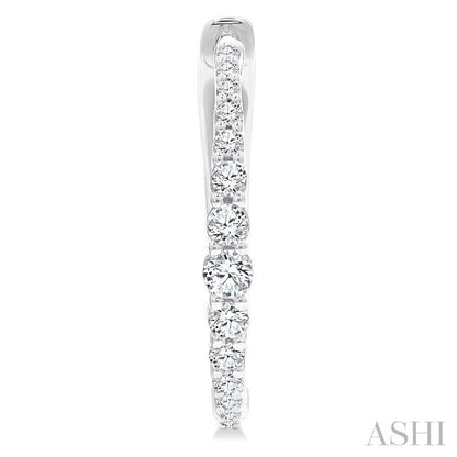 Graduated Riviera Diamond Hoop Earrings
